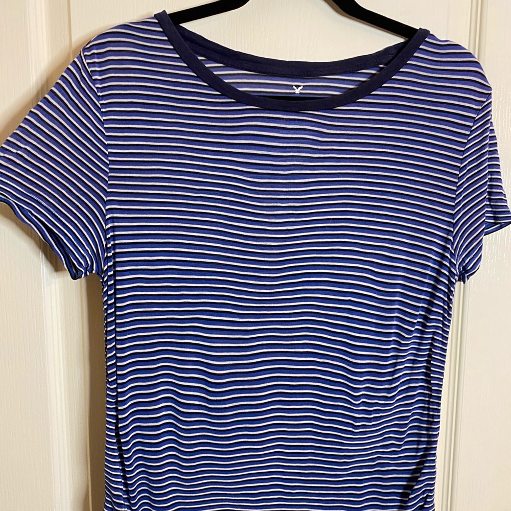 American Eagle Soft & Sexy Striped Cropped Tee